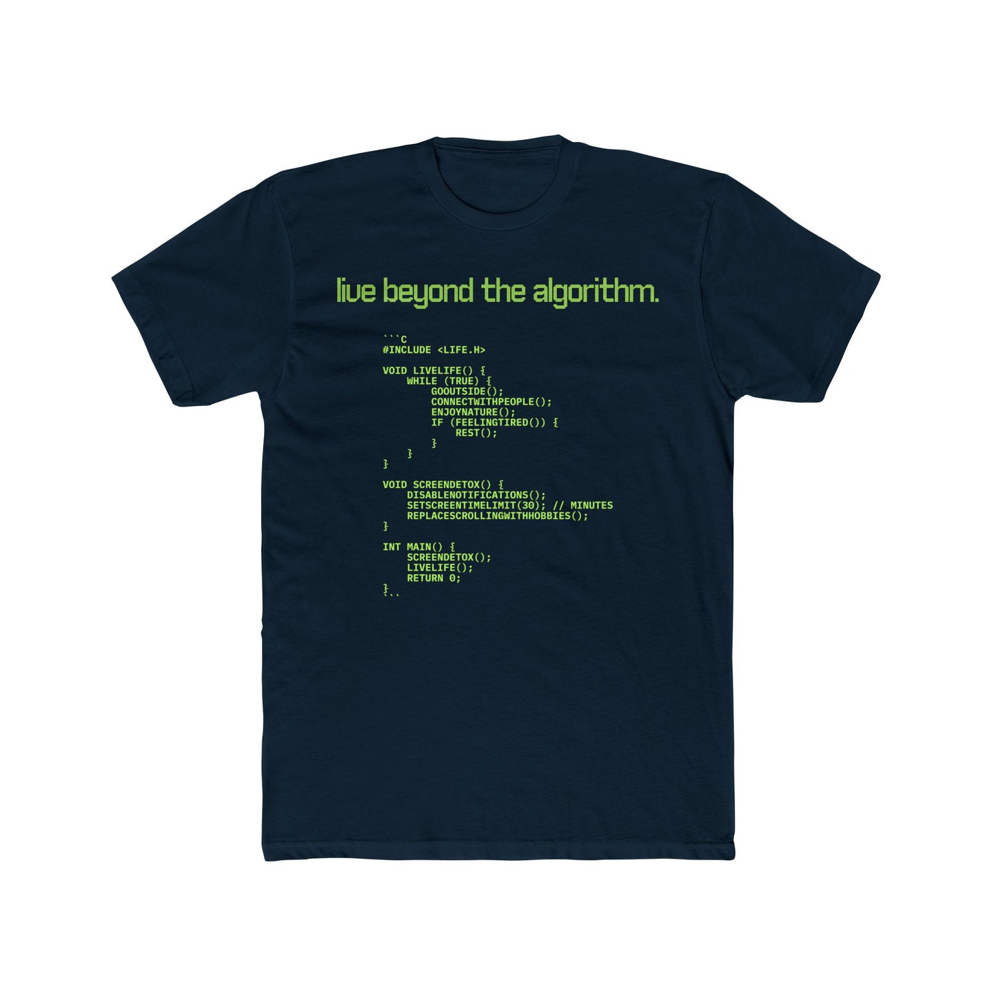 'Live Beyond the Algorithm' - Men's Crew Neck Tee