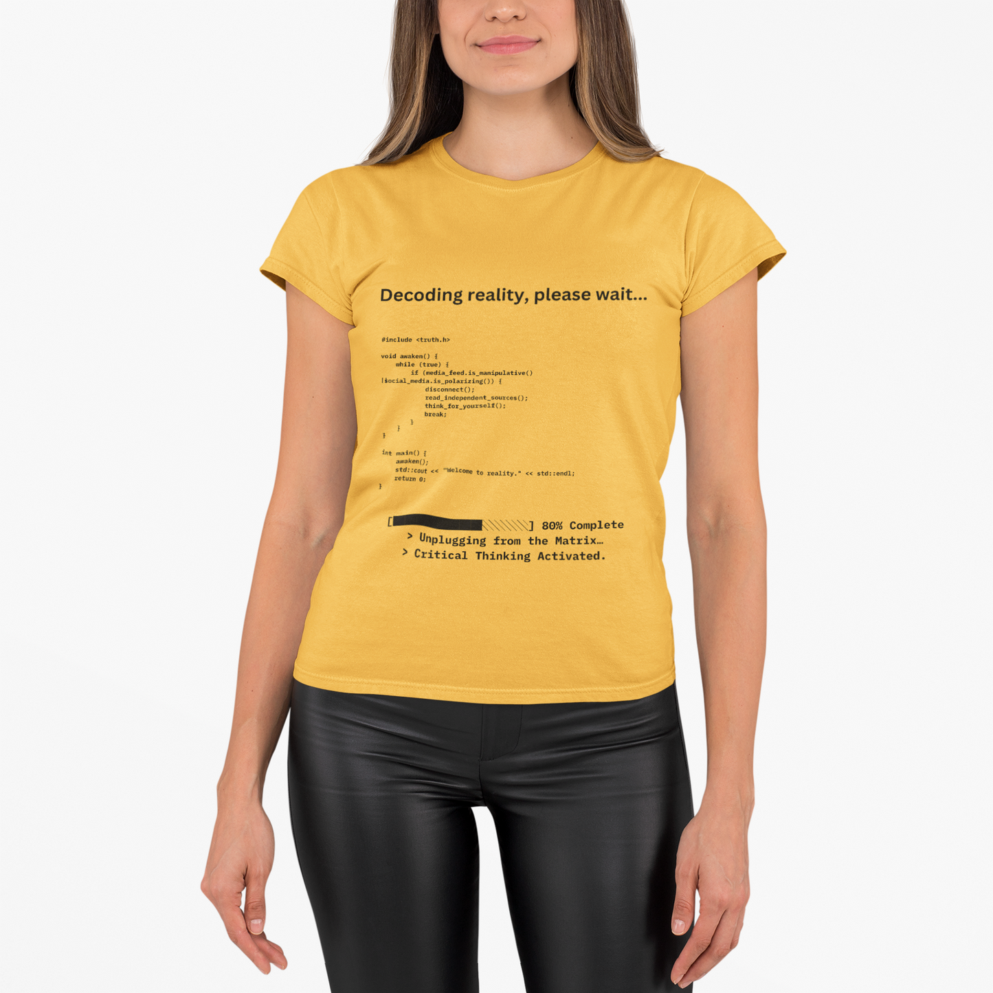 'Decoding Reality' - Women's Comfortable Crew Tee