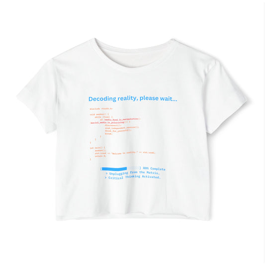 'Decoding Reality' - Women's Cropped Top