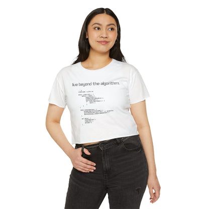 Live Beyond the Algorithm' - Women's Cropped Top