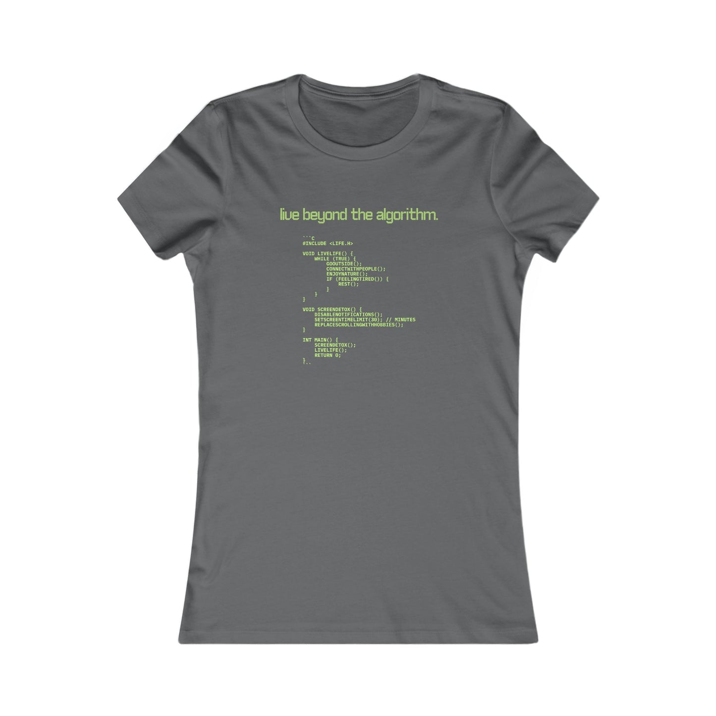 'Live Beyond the Algorithm' - Women's Comfortable Crew Tee