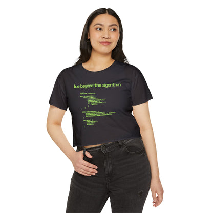 Live Beyond the Algorithm' - Women's Cropped Top