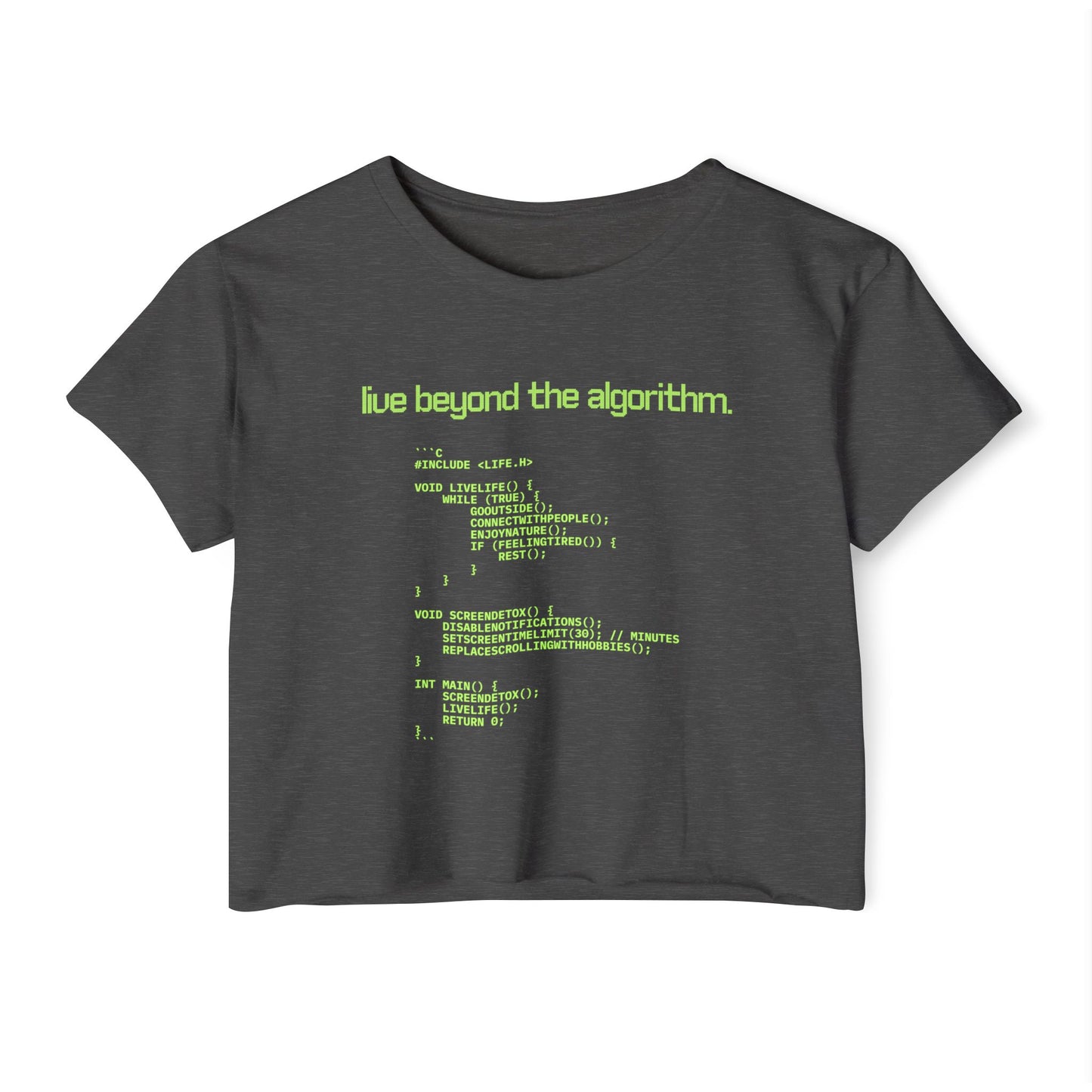 Live Beyond the Algorithm' - Women's Cropped Top
