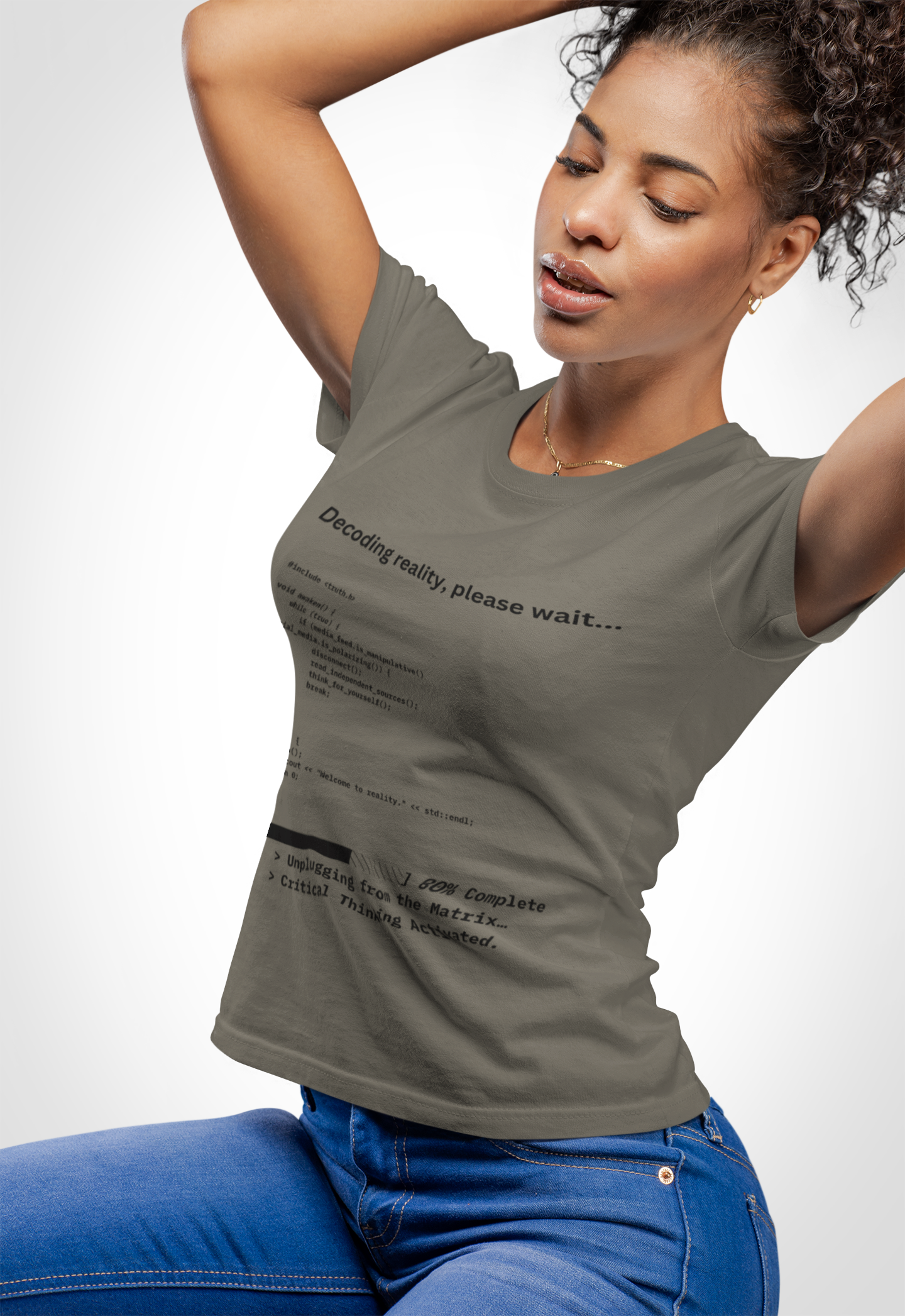'Decoding Reality' - Women's Comfortable Crew Tee