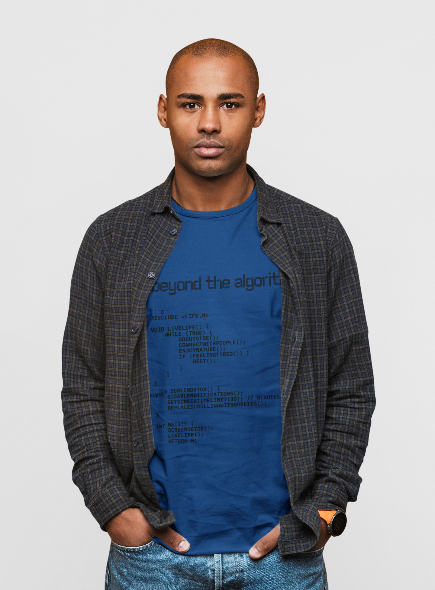 'Live Beyond the Algorithm' - Men's Crew Neck Tee