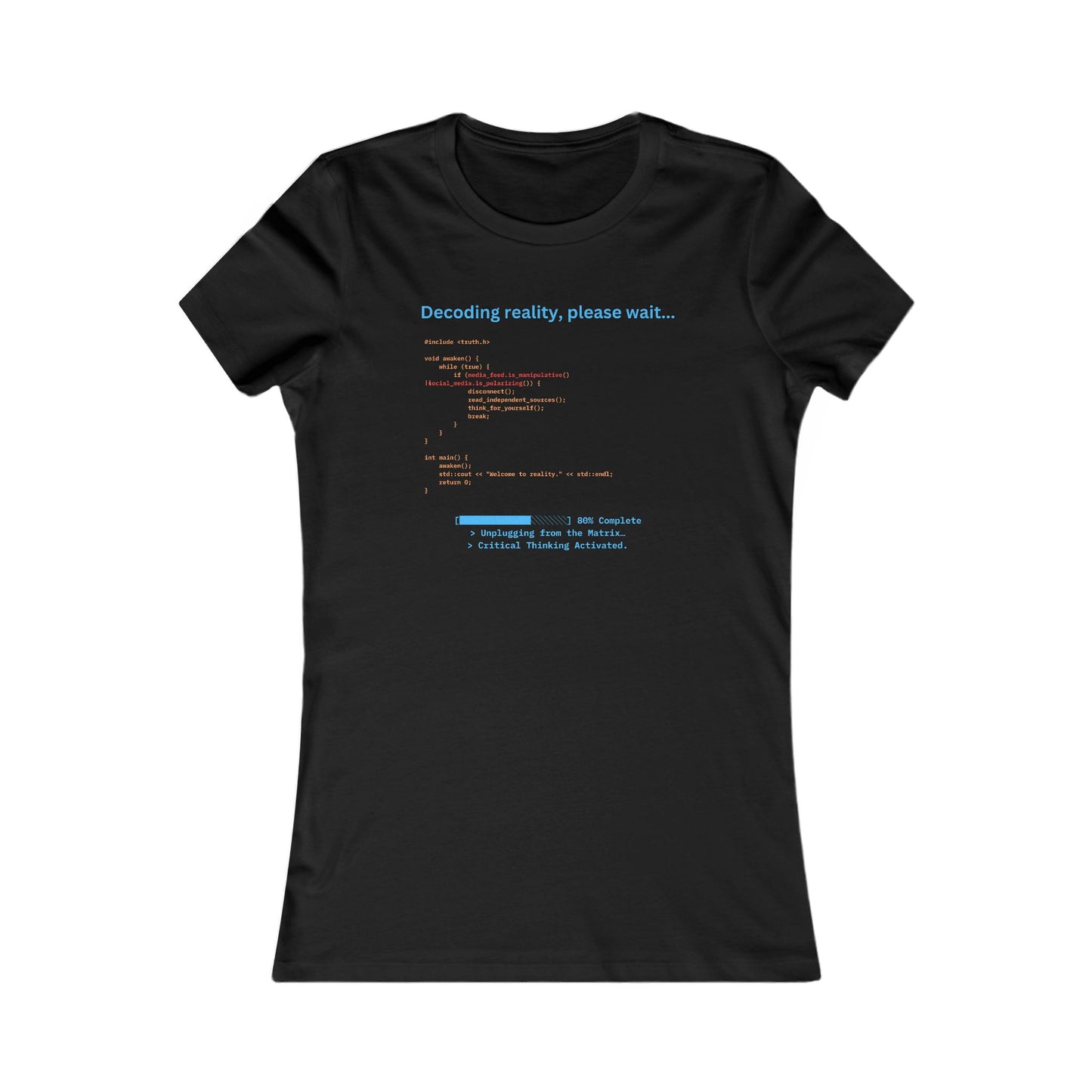 'Decoding Reality' - Women's Comfortable Crew Tee