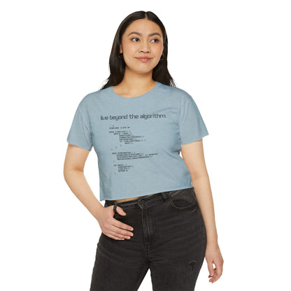 Live Beyond the Algorithm' - Women's Cropped Top
