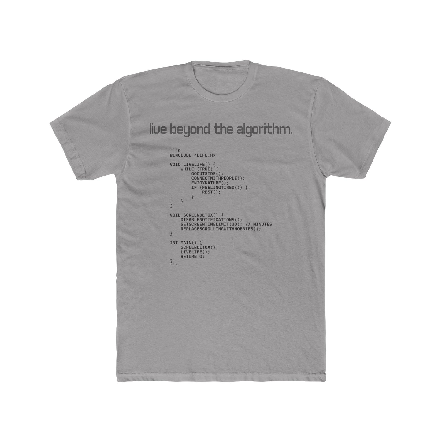'Live Beyond the Algorithm' - Men's Crew Neck Tee