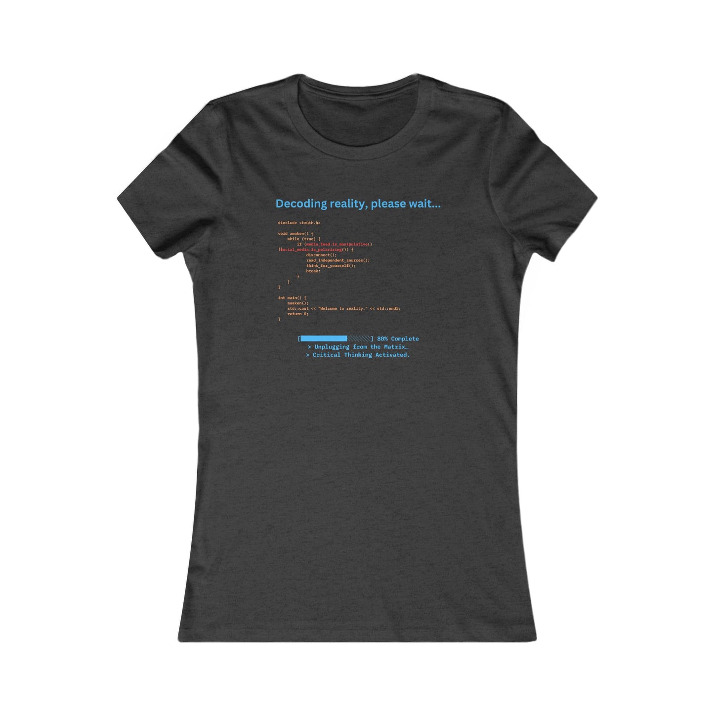 'Decoding Reality' - Women's Comfortable Crew Tee