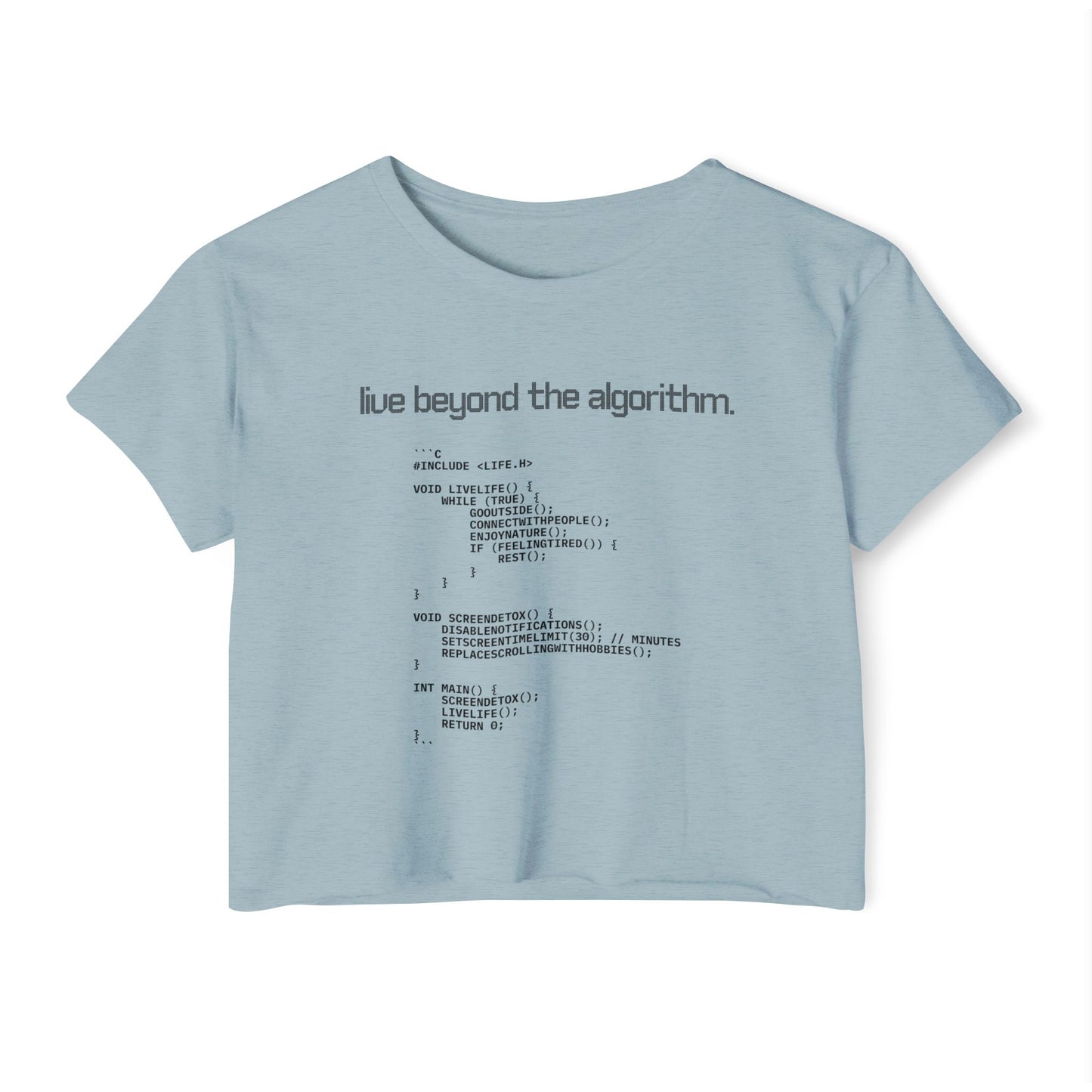 Live Beyond the Algorithm' - Women's Cropped Top