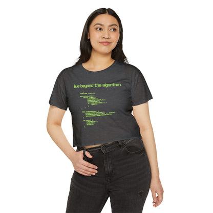 Live Beyond the Algorithm' - Women's Cropped Top