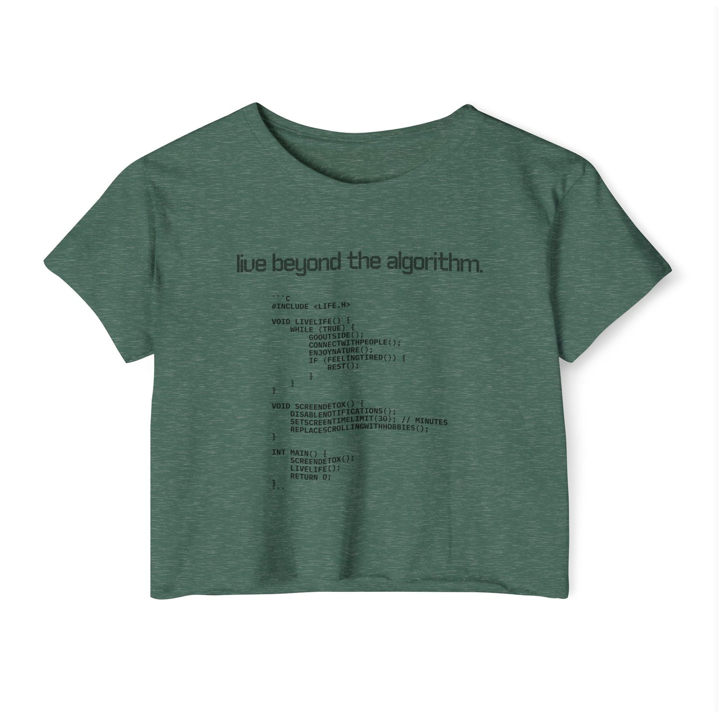 Live Beyond the Algorithm' - Women's Cropped Top